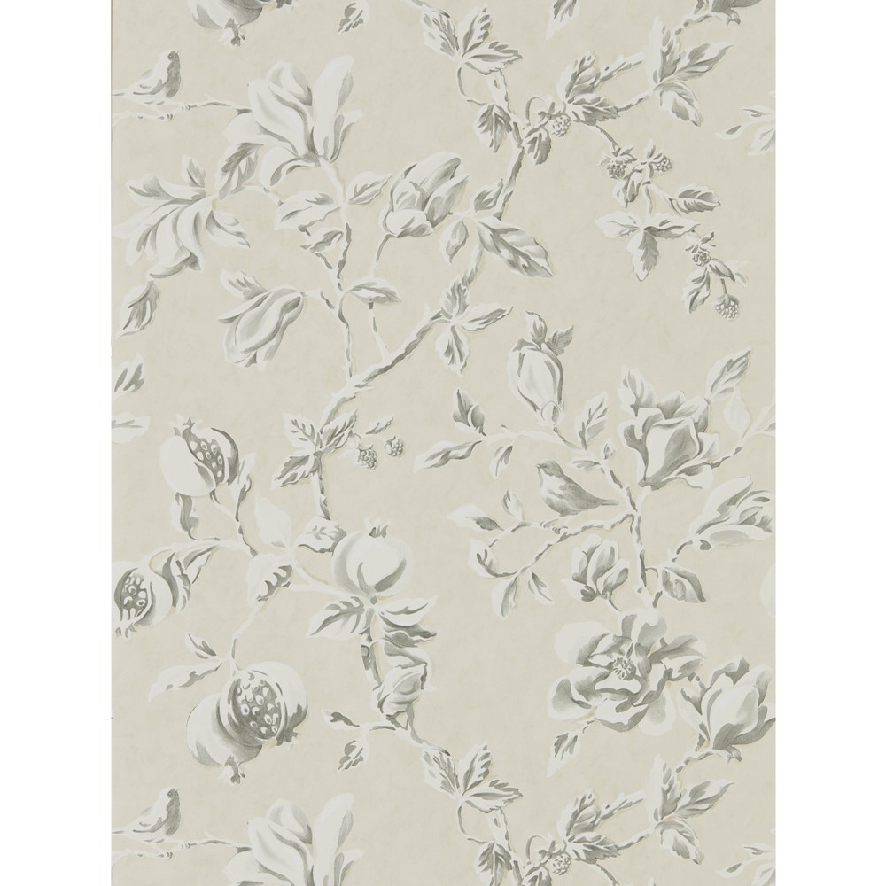 Magnolia and Pomegranate Wallpaper 215726 by Sanderson in Ivory Charcoal Grey